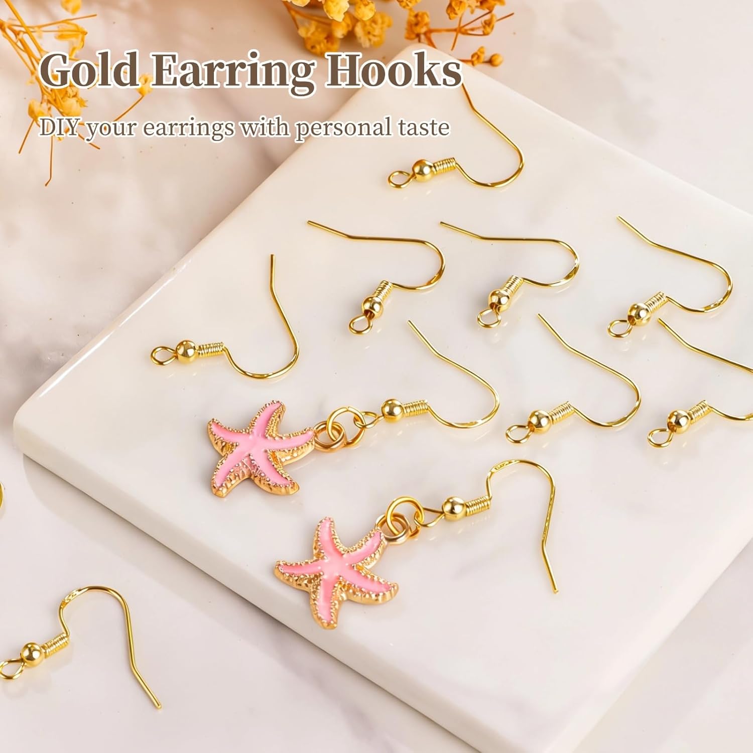 50個入り金メッキ925シルバータグイヤリングフック、ボール - Jewelry Making Gold Wire のレビューと価格