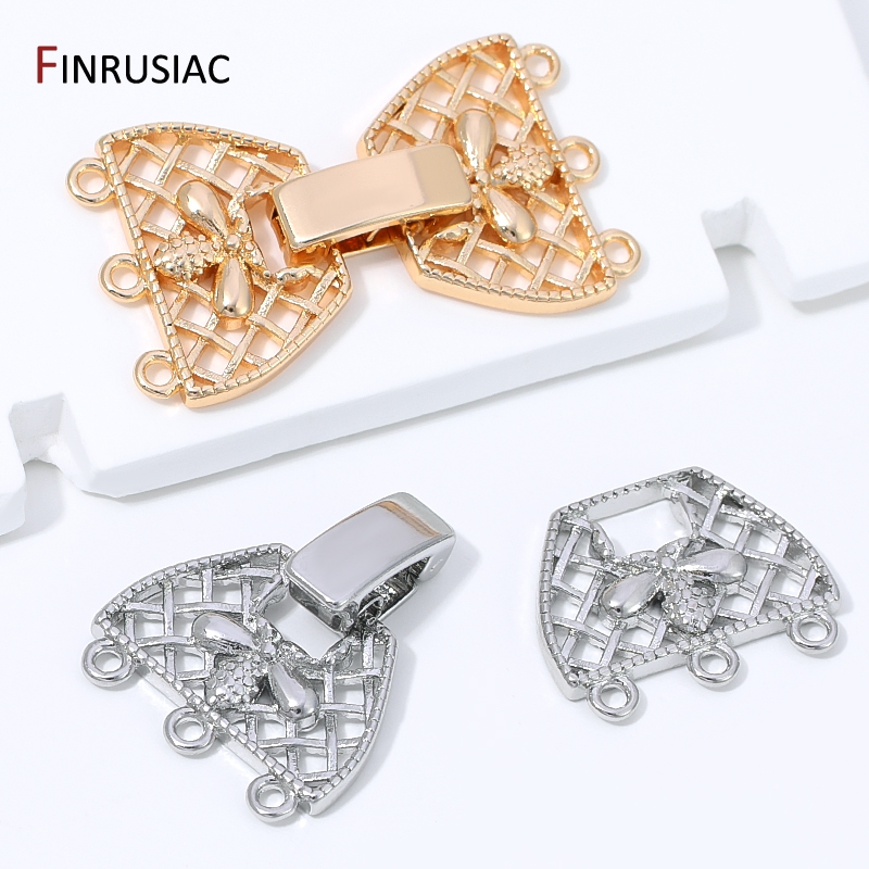 14K金メッキ真鍮製3列パールクラスプコネクター、ジュエリー - Jewelry Making With Beads のレビューと価格