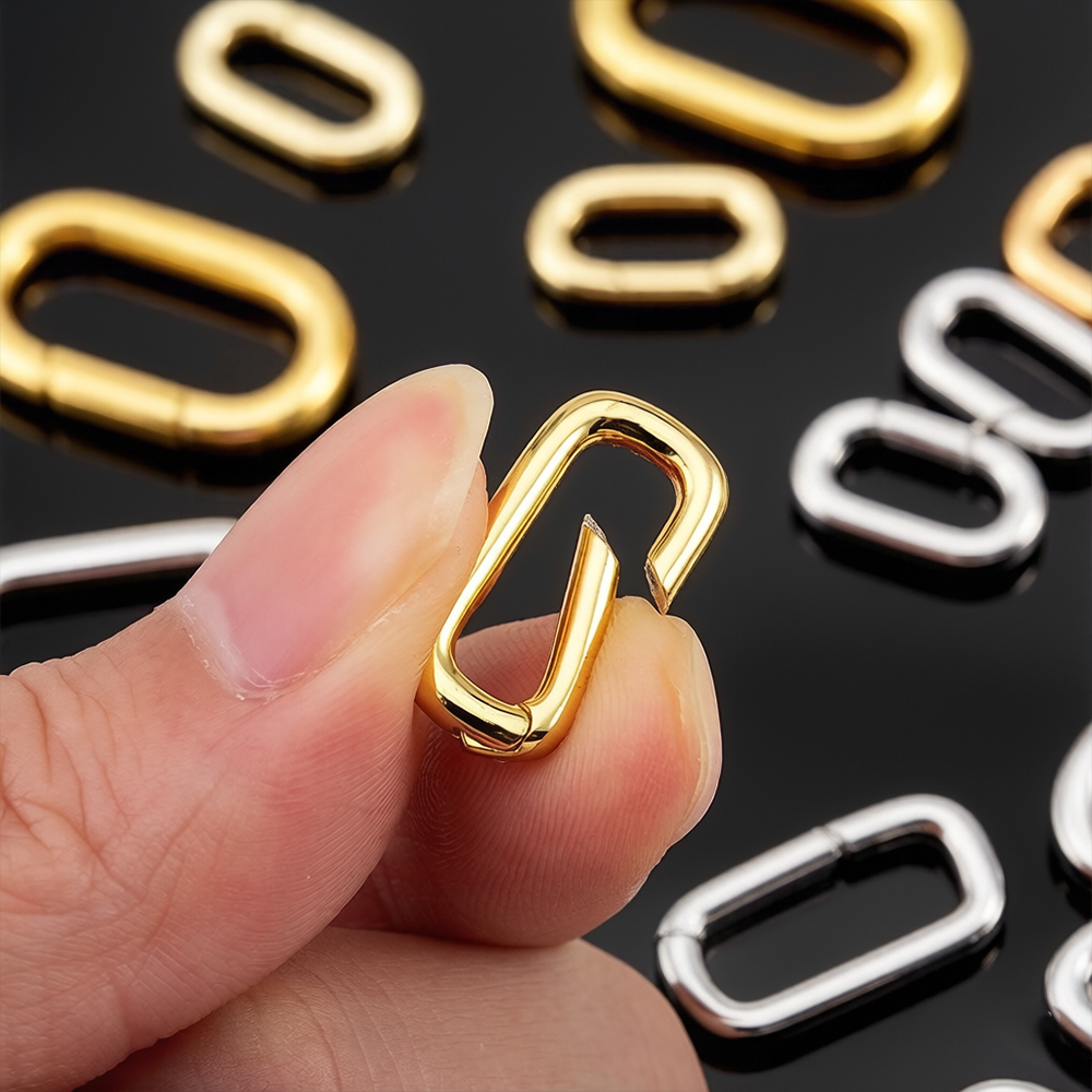 2個入り 18K金メッキ オーバルカラビナネックレスクラスプ - Jewelry Making Pins のレビューと価格