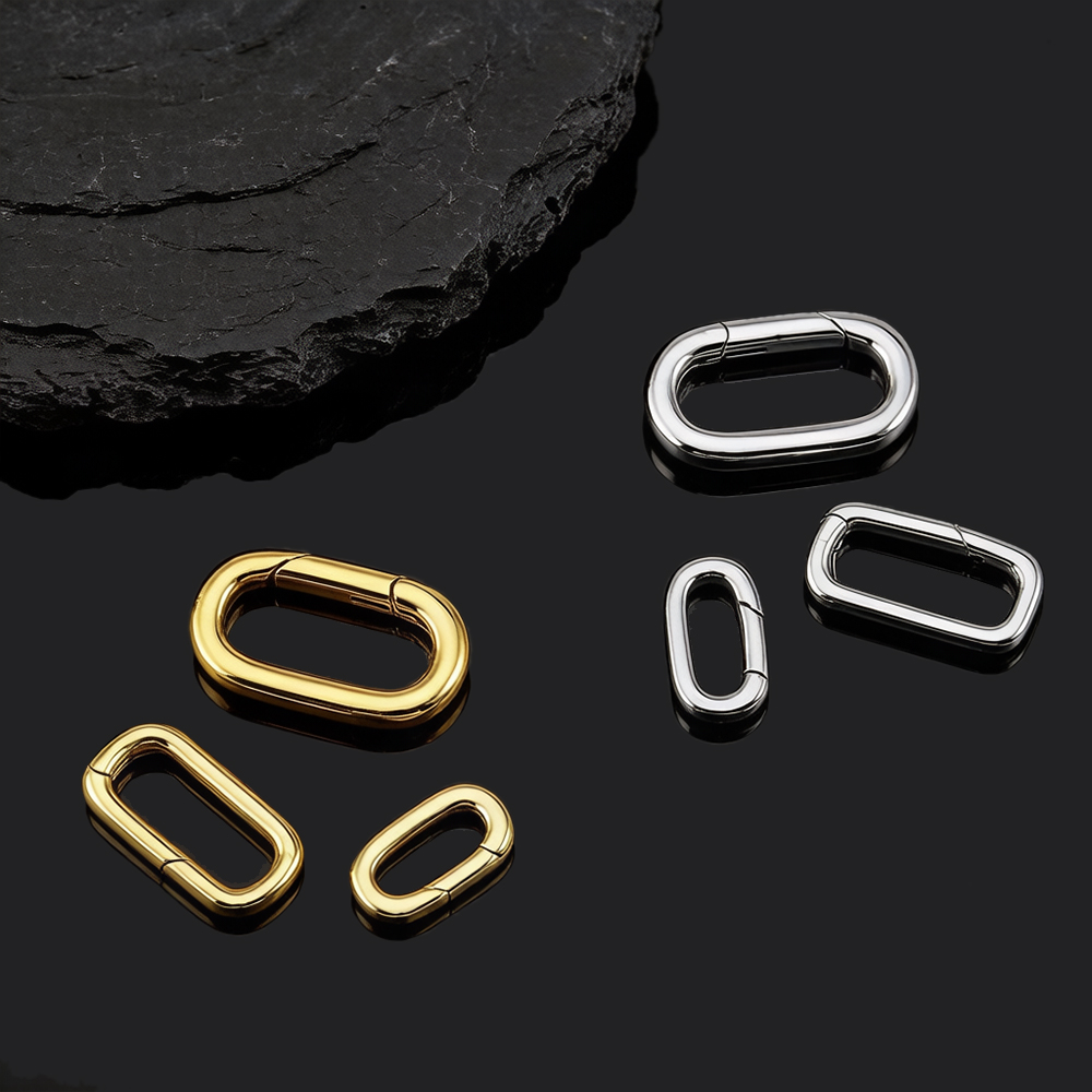 2個入り 18K金メッキ オーバルカラビナネックレスクラスプ - Jewelry Making Pins のレビューと価格