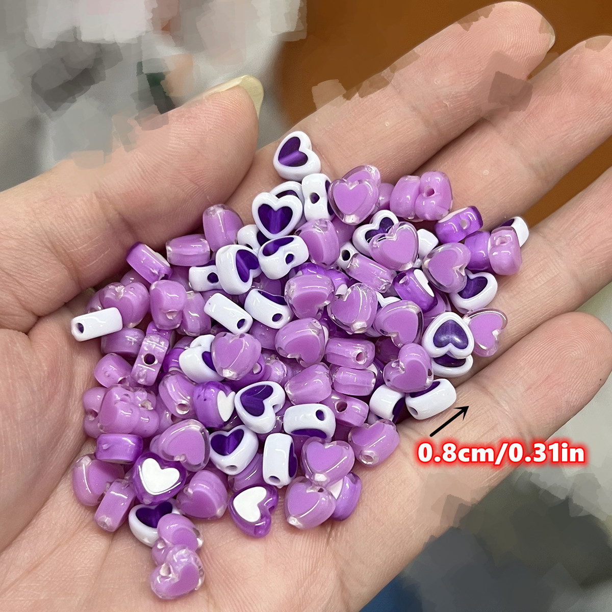 122 個 8 ミリメートル紫桃ハートスタイルビーズ DIY - Jewelry Making Business のレビューと価格