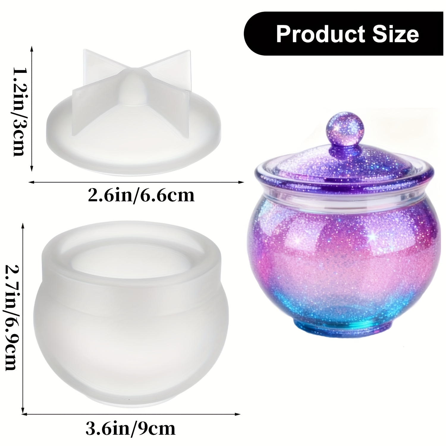 蓋付きの丸い樹脂製缶型1セット、DIYジュエリー収納ボックス - Resin Mold Jewelry のレビューと価格