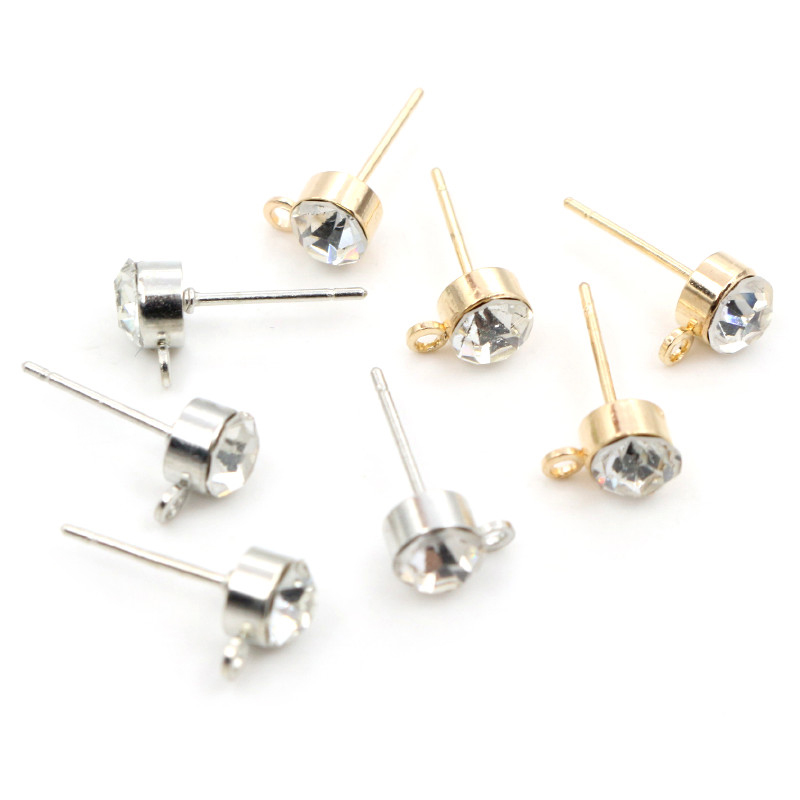 50 個のスタッドピアスピンジルコン 4/5/6 ミリメート - Jewelry Making Kit のレビューと価格