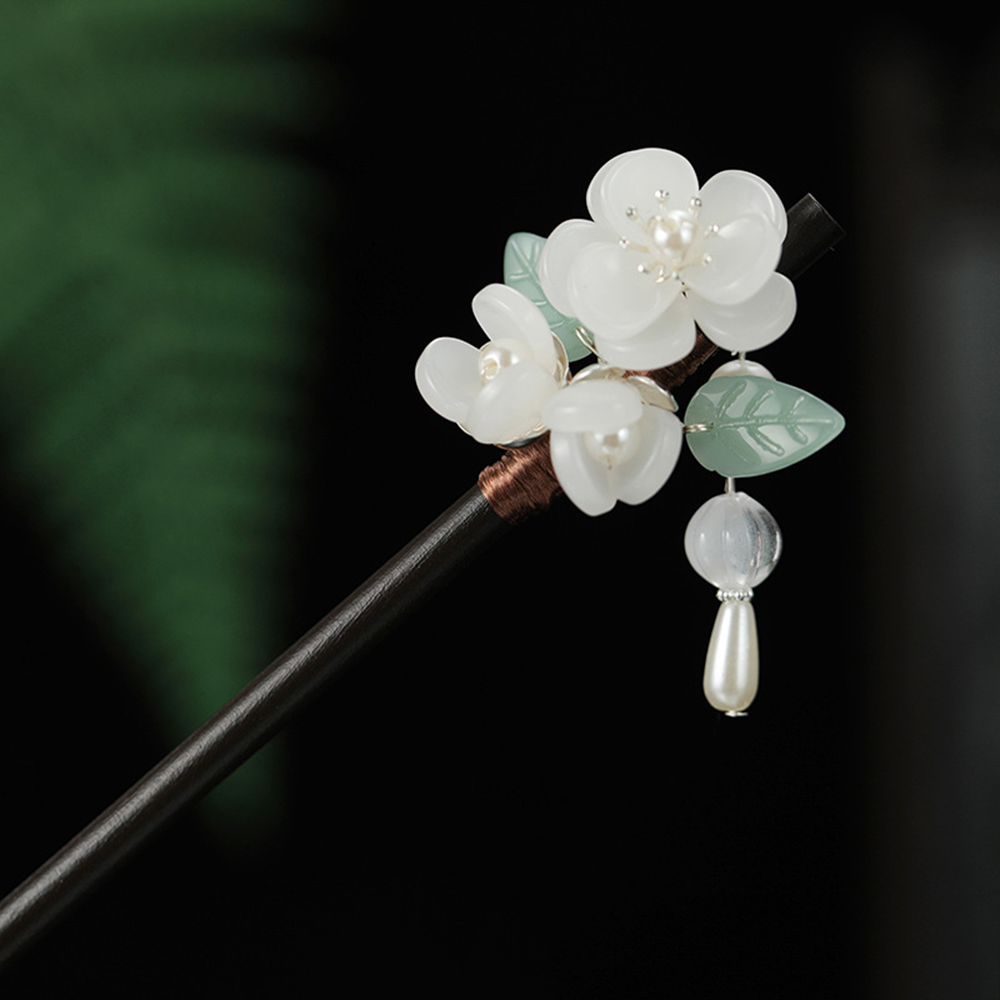 レトロな花のヘアピンパール白檀 Tassek ヘアスティック - Jewelry Making With Beads のレビューと価格